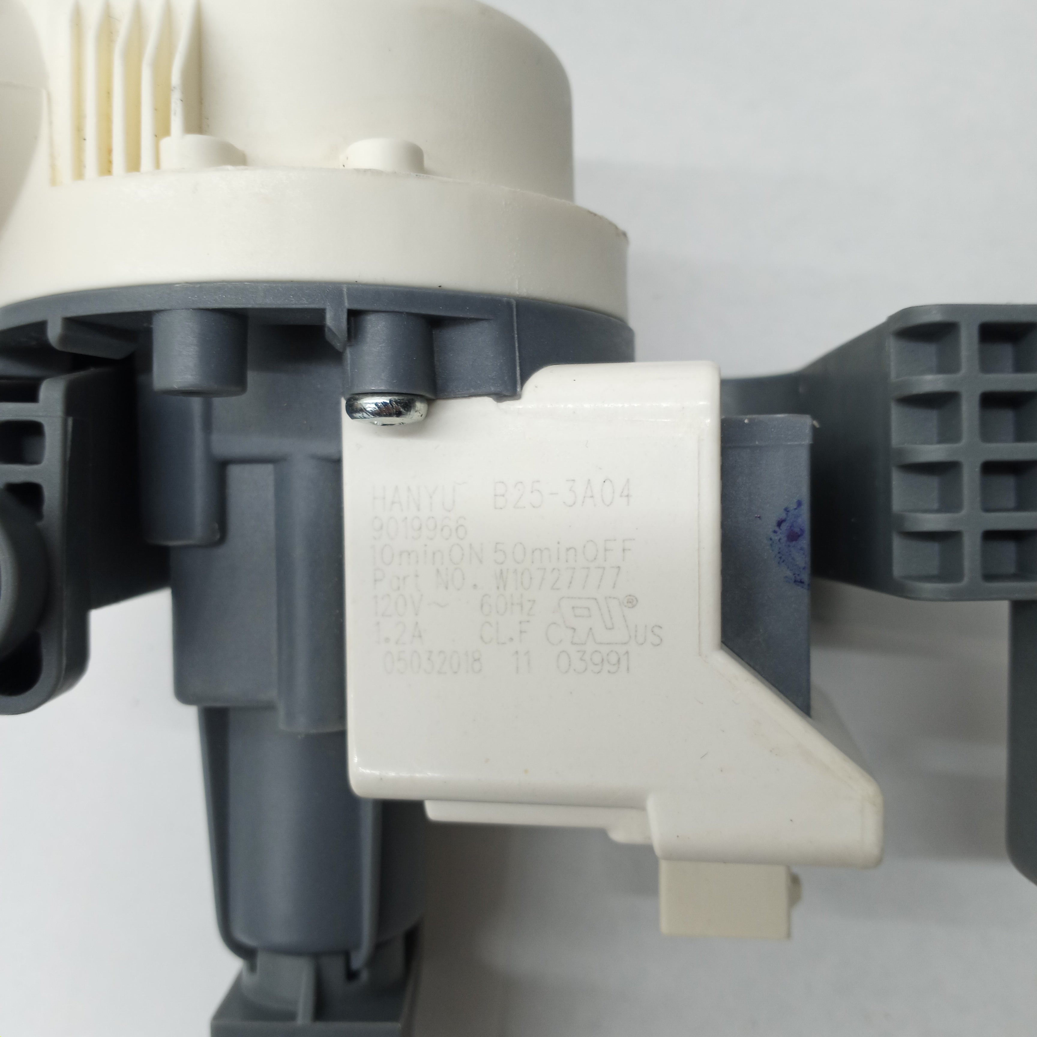 Whirlpool Washer Water Drain Pump W10876600 B25-3A04 Whirlpool Washer Water Drain Pump W10876600 B25-3A04